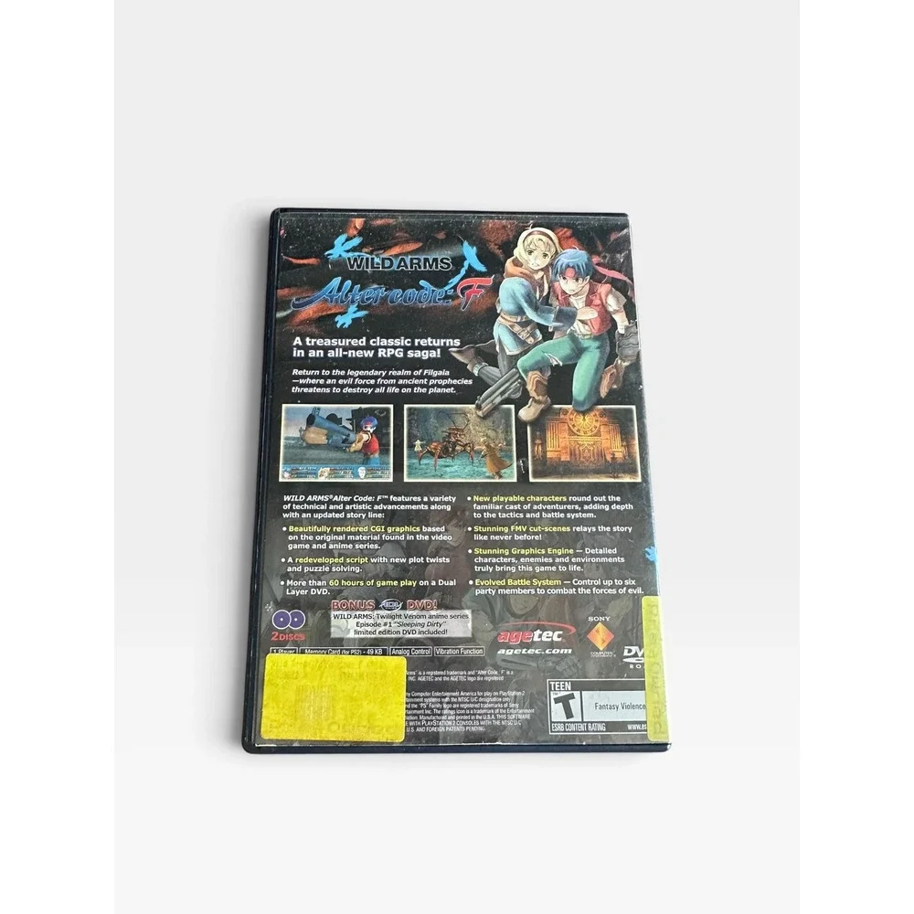 Wild Arms Alter Code F Sony PlayStation 2 PS2 RPG, TESTED
